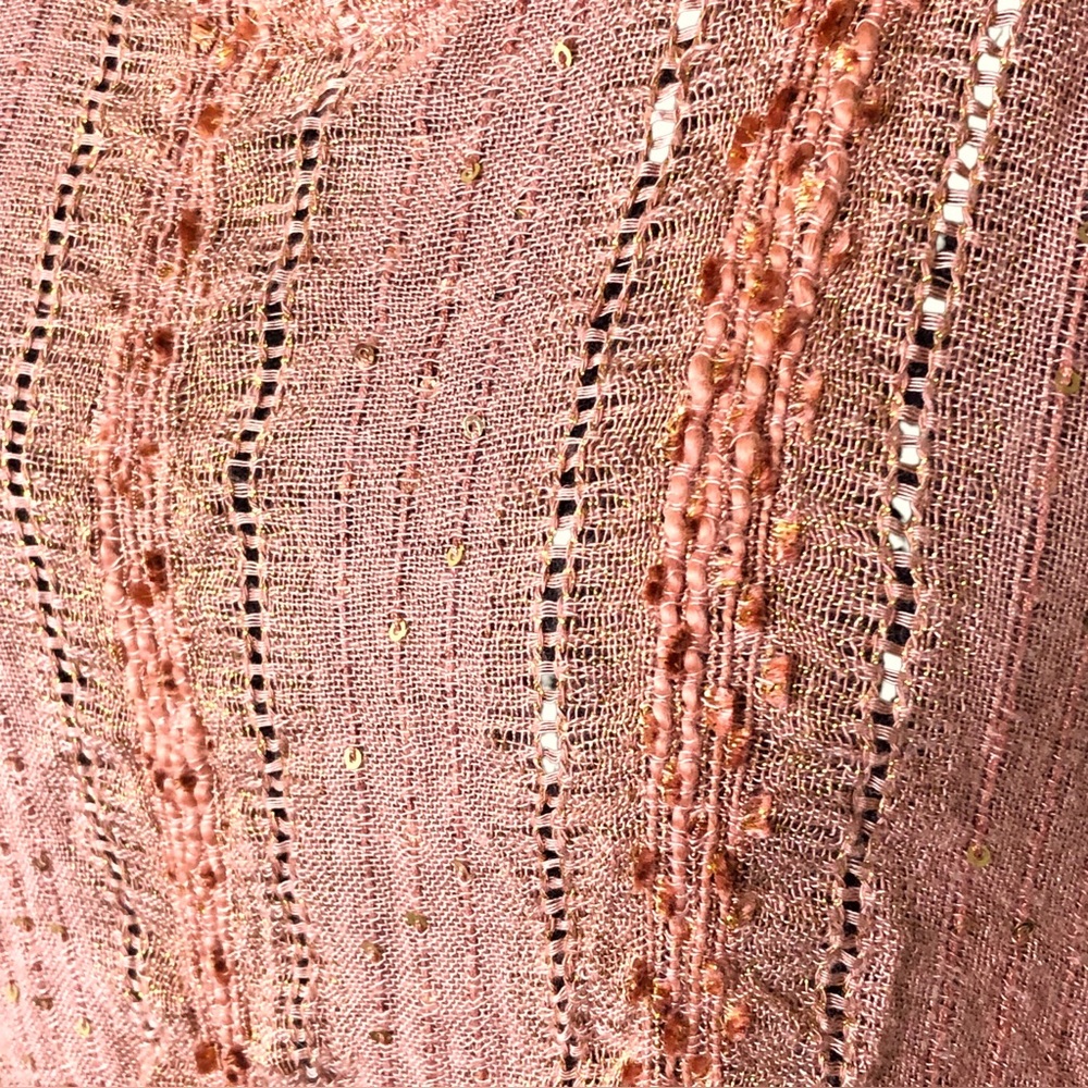 Women's Peach Sequin Maxi Dress - Picture 7 of 9